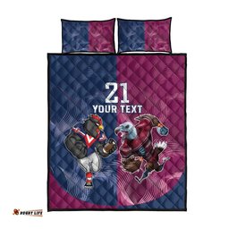 Roosters Sea Eagles Rugby Custom Quilt Bed Set Half Grunge Style