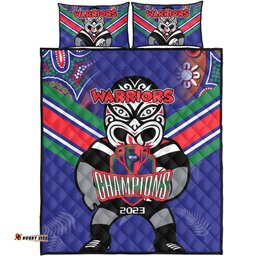 New Zealand Warriors Quilt Bed Set Talent Win Games But Teamwork And Intelligence Win Championships With Aboriginal Style