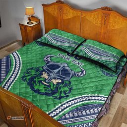 Raiders Rugby Custom Quilt Bed Set With Polynesian Style