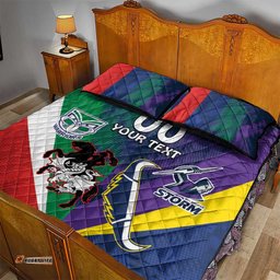 Custom Dragons Cowboys Combine Storm Warriors Quilt Bed Set Sport Style Version 02
