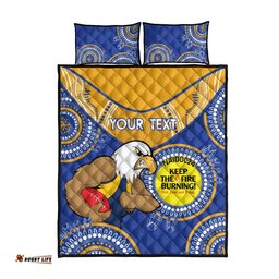 Custom AFL Eagles NAIDOC Week Quilt Bed Set Keep The Fire Burning Indigenous Art