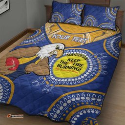 Custom AFL Eagles NAIDOC Week Quilt Bed Set Keep The Fire Burning Indigenous Art