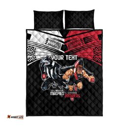 Custom Essendon and Collingwood Quilt Bed Set Together Sporty Style