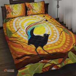 Australia Superb Lyrebird Quilt Bed Set Aboriginal Art