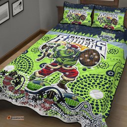 Canberra Raiders Christmas Quilt Bed Set - Custom Merry Viking Canberra Raiders Christmas Indigenous Inspired