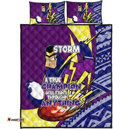 Melbourne Storm Quilt Bed Set - A True Champion Will Fight Through Anything With Polynesian Patterns
