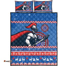 Newcastle Knights Quilt Bed Set - Australia Ugly Xmas With Aboriginal Patterns For Die Hard Fans