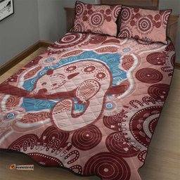 Blush Pink Australia Possum Quilt Bed Set Indigenous Art