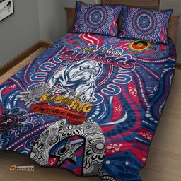 western bulldogs naidoc week 2024 quilt bed set mascot football dt02