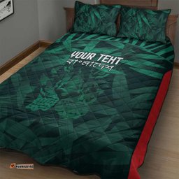 Royal Bengal Tiger Bangladesh Cricket Custom Quilt Bed Set The Red and Green Version