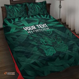 Royal Bengal Tiger Bangladesh Cricket Custom Quilt Bed Set The Red and Green Version