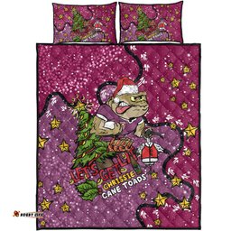 Queensland Cane Toads Christmas Custom Quilt Bed Set - Let's Get Lit Chrisse Pressie Quilt Bed Set