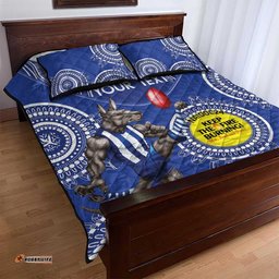 Custom AFL Kangaroos NAIDOC Week Quilt Bed Set Keep The Fire Burning Indigenous Art