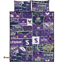 Melbourne Storm Quilt Bed Set - Team Of Us Die Hard Fan Supporters Comic Style