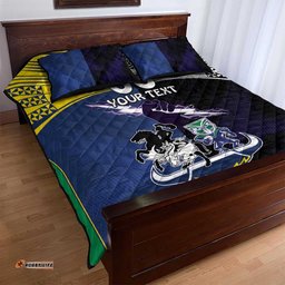 Custom Dragons Cowboys Combine Storm Warriors Quilt Bed Set Sport Style Version 01