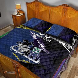 Custom Dragons Cowboys Combine Storm Warriors Quilt Bed Set Sport Style Version 01