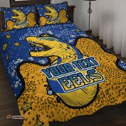 Parramatta Eels Custom Quilt Bed Set - Team With Dot And Star Patterns For Tough Fan Quilt Bed Set