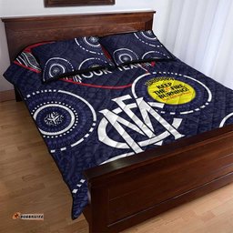 Custom AFL Demons NAIDOC Week Quilt Bed Set Keep The Fire Burning Indigenous Art