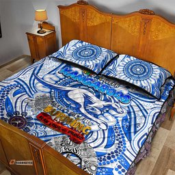 north melbourne kangaroos naidoc week 2024 quilt bed set mascot football dt02
