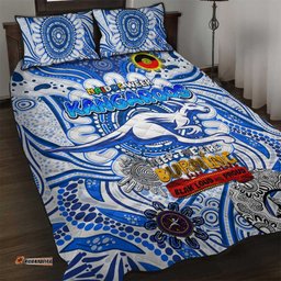 north melbourne kangaroos naidoc week 2024 quilt bed set mascot football dt02
