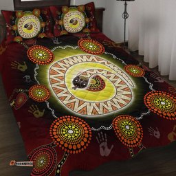 Australia Aboriginal Quilt Bed Set - The Rainbow Serpent Dreaming Spirit Art Quilt Bed Set