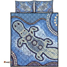 Australia Aboriginal Quilt Bed Set - Platypus Aboriginal Dot Painting
 Quilt Bed Set
