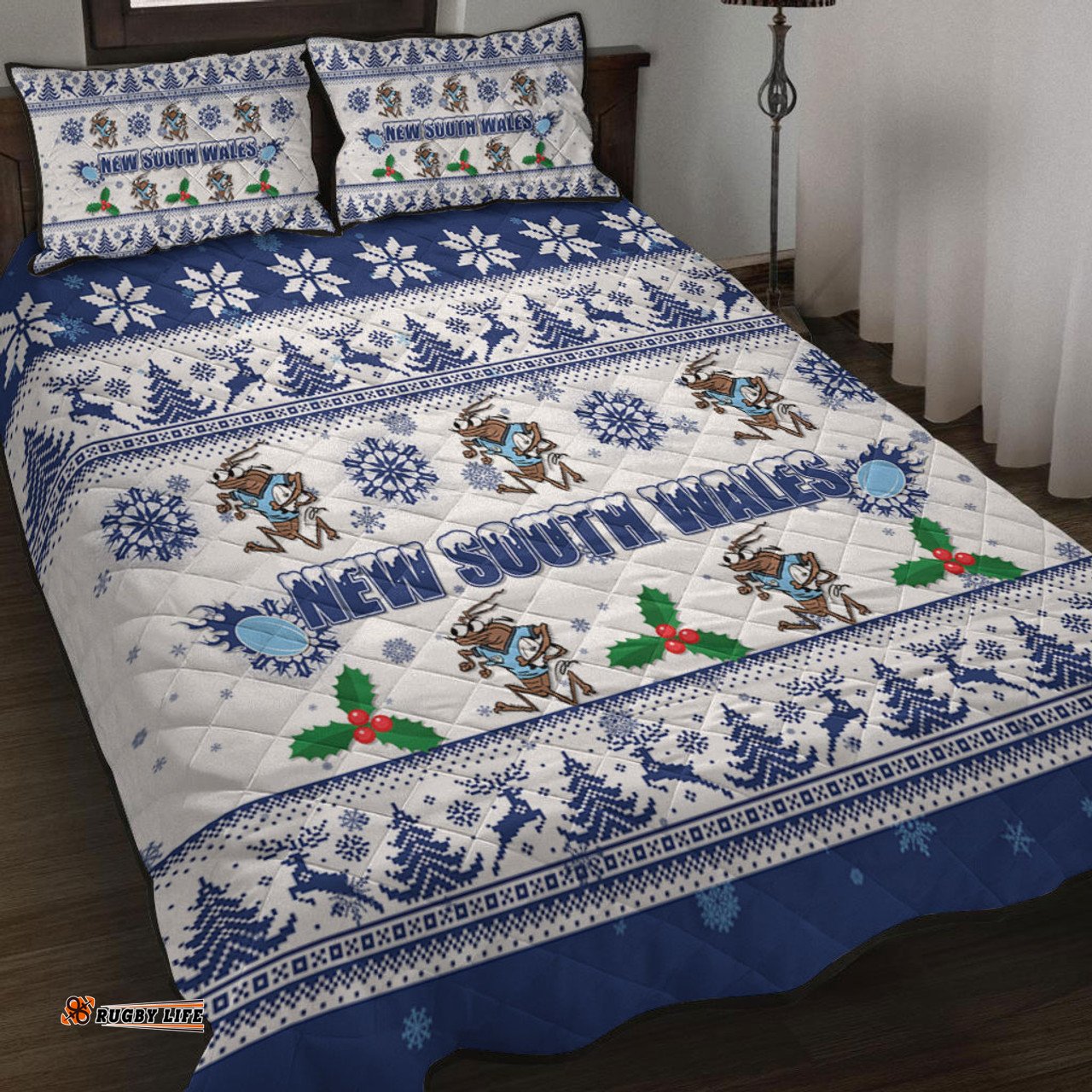 New South Wales Christmas Quilt Bed Set - New South Wales Special Ugly Christmas Quilt Bed Set