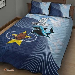 Sharks Cowboys Rugby Custom Quilt Bed Set Half Dynamic Style