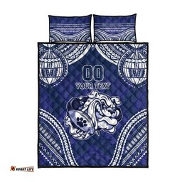 Bulldogs Rugby Custom Quilt Bed Set Go Berries With Polynesian Style