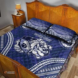 Bulldogs Rugby Custom Quilt Bed Set Go Berries With Polynesian Style