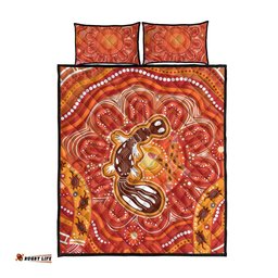 Aboriginal Goanna Art Quilt Bed Set Native Australian Animals