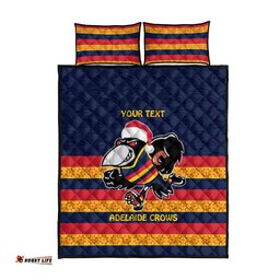 AFL Adelaide Christmas Personalised Quilt Bed Set with Crows Mascot