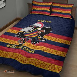AFL Adelaide Christmas Personalised Quilt Bed Set with Crows Mascot