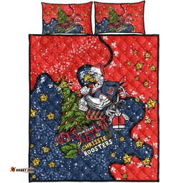 Sydney Roosters Christmas Custom Quilt Bed Set - Let's Get Lit Chrisse Pressie Quilt Bed Set
