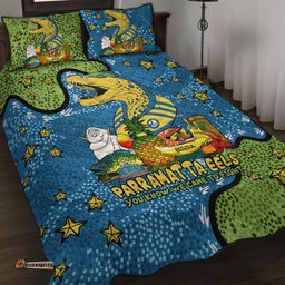 Parramatta Eels Custom Quilt Bed Set - Australian Big Things Quilt Bed Set