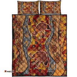 Australia Aboriginal Inspired Quilt Bed Set - Emu in the sky