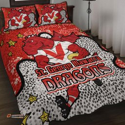St. George Illawarra Dragons Custom Quilt Bed Set - Team With Dot And Star Patterns For Tough Fan Quilt Bed Set
