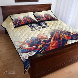 Melbourne Horse Racing Quilt Bed Set Yellow Rose Champion