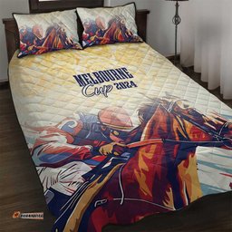 Melbourne Horse Racing Quilt Bed Set Yellow Rose Champion