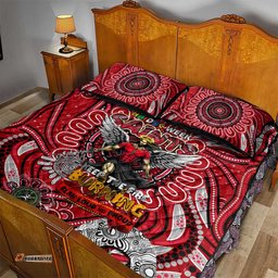 st kilda saints naidoc week 2024 quilt bed set mascot football dt02