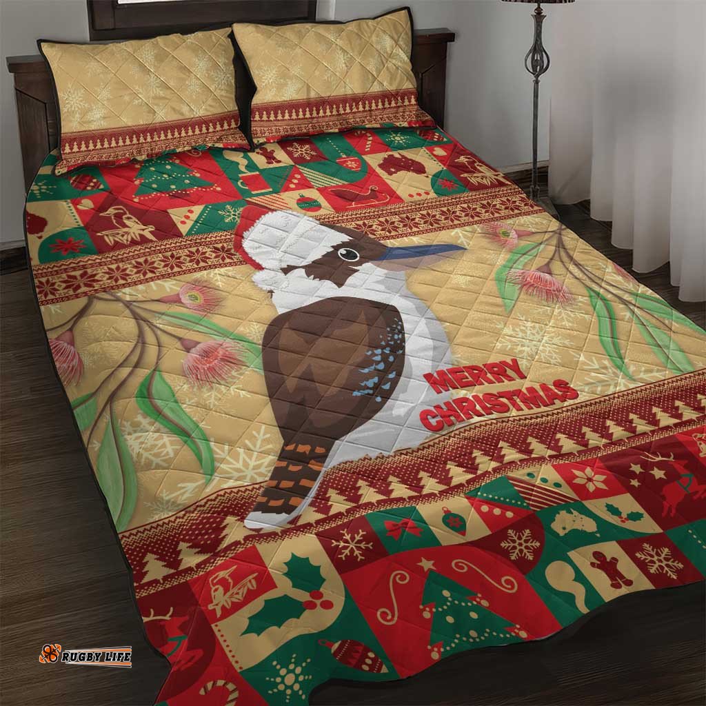Australia Christmas Quilt Bed Set Kookaburra Santa With Gumtree
