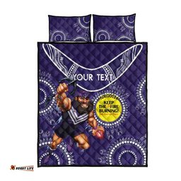 Custom AFL Dockers NAIDOC Week Quilt Bed Set Keep The Fire Burning Indigenous Art