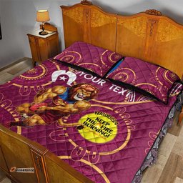 Custom AFL Brisbane Lions NAIDOC Week Quilt Bed Set Keep The Fire Burning Indigenous Art