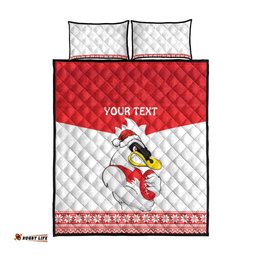 AFL Sydney Christmas Personalised Quilt Bed Set with Swans Mascot Simple Style