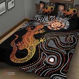 Australia Aboriginal Inspired Quilt Bed Set - Lizard Sunshine