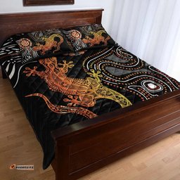 Australia Aboriginal Inspired Quilt Bed Set - Lizard Sunshine
