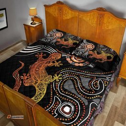 Australia Aboriginal Inspired Quilt Bed Set - Lizard Sunshine