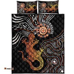 Australia Aboriginal Inspired Quilt Bed Set - Lizard Sunshine