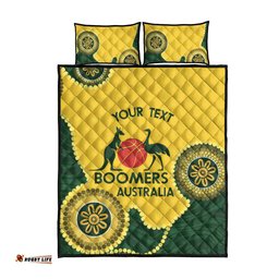 Custom Australia Boomers Quilt Bed Set Aboriginal With Marble Pattern Yellow