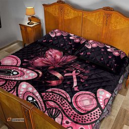 Think Pink Butterfly Ribbon Aboriginal Art Quilt Bed Set